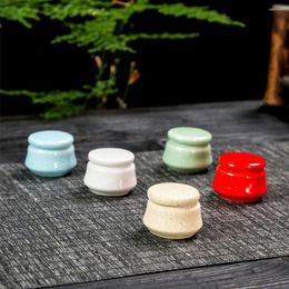 Storage Bottles Chinese Style Travel Ceramic Colorful Mini Case Durable Tea Canister Men