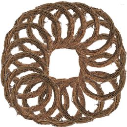 Decorative Flowers 16 Pcs Garland Earth Vine Natural Rattan Round Wreath Wall Hanging Making Rings DIY Frame Hand Woven