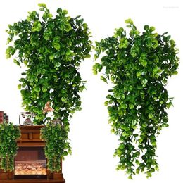 Decorative Flowers Hang Artificial Plants Indoor Home Decoration Wall Hanging Fake Suspend Outdoor Durable
