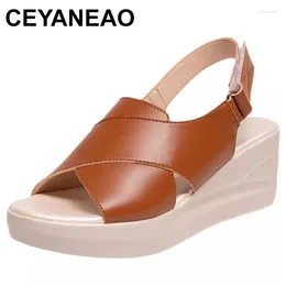 Sandals Cake Thick-soled Women's Summer Wear In Fashion Joker Open Toe Wedges Waterproof Platform High Heels.