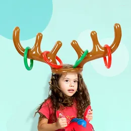 Party Decoration Reindeer Toss Game Inflatable Christmas Antler Ring Novelty Toys 1 Antlers 4 Rings For Xmas Holiday Easter