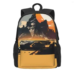 Backpack Fantastic Sports Car Male Sun Mountain Soft Backpacks Polyester Funny School Bags Hiking Design Rucksack