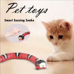 Multiple Color Smart Sensing Snake Interactive Cat Toys Automatic Cats USB Charging Accessories Kitten Toy For Pet Dogs 240410