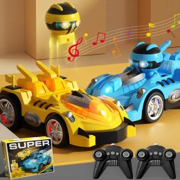 Cars 2.4G RC Bumper Car Toys Chargeable Remote Control Battle Racing Car Music Light Sensory Toy Crash Ejection Robot Gift for Kids