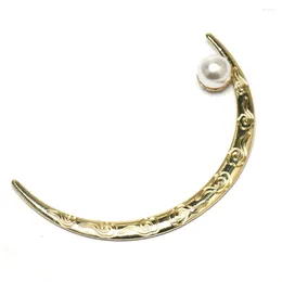Hair Clips Chinese Style Pearl Crescent Hairpin Ancient First Quarter Moon Half-moon Meatball Head Set Ha