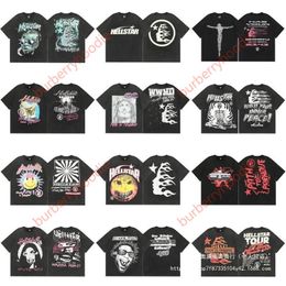 magliette da uomo Hellstar maschile magliette di alta qualità camicie per uomo per uomini abiti estivi coppie di moda cotone maglietta casual donna tees tees stella