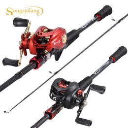 Accessories Sougayilang Fishing Rod and Reel Combo Set 4sections Carbon Fiber Rod and Baitcasting Fishing Reel for Fishing Accessories pesca