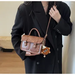 Shoulder Bags Postman Handbag Crossbody Bag Women Winter Fashion Retro Slung Small Square Female