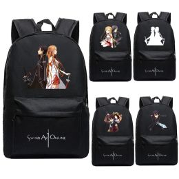 Backpacks SAO Sword Art Online Designer Bag Backpack Men's Anime Teenagers Women's Student Cartoon Book Bags Back to School Mochila Travel