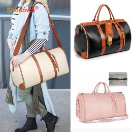 Bags Suit Storage Bag Travel Women PU Folding Travel Bag Large Capacity Hand Luggage Bag Multi Function Waterproof Travel Organiser