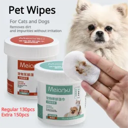 Housebreaking Pet Remove Dirt from Eyes and Ears Wipes, Dog and Cat Earwax, Clean Ears Odour Remover, Wet Tissue Cleaning Tools Supplies