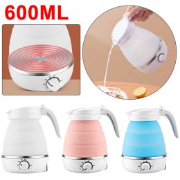 Kettles 600ml Folding Electric Kettle Portable Mini Heater Folding Kettle For Travel Home Tea Pot Water Kettle Silica Gel Water Kettle