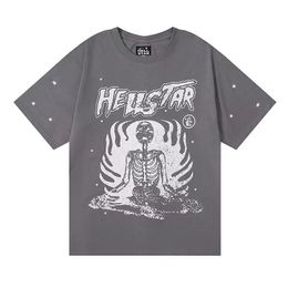 Hellstar Mens Designer Summer T-shirt Classic American Hell City High Street Pattern T-shirt Fashion Casual Loose Breathable Cotton Short Sleeve Summer T-shirt
