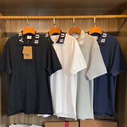 Summer Mens Polo Shirt koszulka koszulka Wysokiej jakości krótkie rękawowe designerskie designerskie kołnierz Letter Jacquard krótkie rękawowe rozmiar euro S-xl