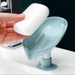 Dishes Bathroom Shower Soap Holder Leaf Shape Soap Box Drain Soap Holder Box Sponge Storage Plate Tray Bathroom Supplies Bathroom Gadge