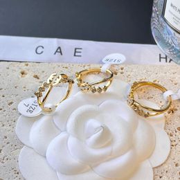 18k Gold-plated Letter Ring Luxury Design Wedding Rings Fashion Brand Jewellery Love Hollowed Out Diamond Ring Premium Accessories L2297