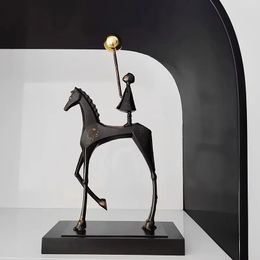 Figures Horse Riding Home Living Room Study Table Accessories House Interior Cabinet Bookshelf Ornaments Decoration Aesthetics 240408