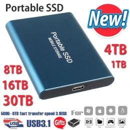 Drives Portable Nvme M2 SSD External Drives USB3.1 TypcC 30TB 16TB 8TB 6TB 4TB 2TB 1TB 500GB Hard Disk for Laptops Electronics