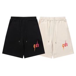 2024 Designer fashion brand high-quality classic lightning pattern shorts five quarter pants men and women Instagram the same handsome pure cotton