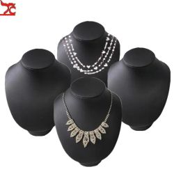 Necklaces Black Leather Mannequin Necklace Chain Jewelry Display Holder Stand Necklace Bust Jewelry Bust Stand Pendant Chain Organizer