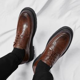 Casual Shoes Outdoor British Men Leather Formal Dress Loafers Fashion Trends Business Luxury Designer Work Wedding Oxfords