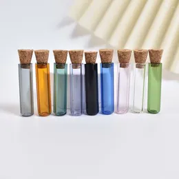 Decorative Figurines 5/10/15pcs 8x30mm Tube Flat Bottom Glass Bottle Jars With Cork Wish Wedding Holiday Mini Containers