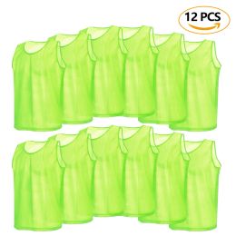 Soccer 12 PCS Adults Soccer Pinnies Quick Drying Football Jerseys Vest Scrimmage Practise Sports Vest Breathable Team Training Bibs