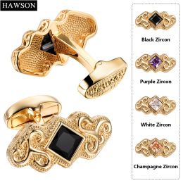 Links HAWSON New Arrival High Quality Unique Elegant Shirt Cufflinks For Mens Wedding Shirt With Crystal 4 Colour Crystal Optional