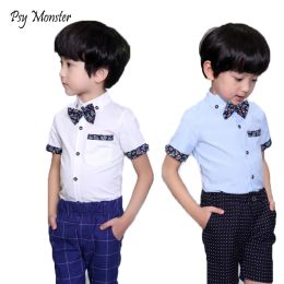 T-shirts 2020 Fashion Boys Summer Dress Shirts Children Wedding Party Shirt Kids Boy Cotton Blouses High Qualit Summer Kids Clothes