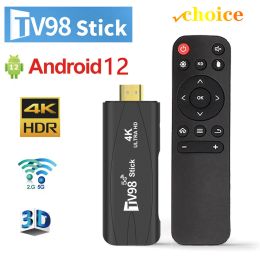 Stick TV98 Mini TV Stick Android 12 Support 8K Video 4K Wifi 6 3D TV Box 2.4G&5G Body Feeling Game Set Top Box 2GB 16GB