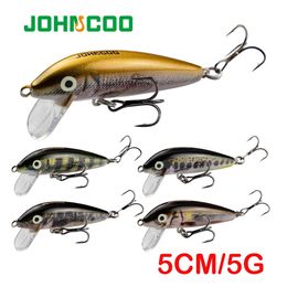 JOHNCOO 5cm 5g Sinking Minnow Wobblers Fishing Lures Trout Lure and Hard Bait Jerkbait for Perch Tackle 240407