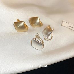 Stud Earrings TIOWIOS 2024 Brushed Metal Irregular Cool Ear Buckle Fashion Design Sense Personalised Daily Work