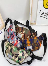 Designer Kids camouflage chest backpacks fashion boys girls nylon casual waist bags children strap Messenger bag purse Q11656120378