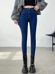 Women's Jeans High Waist Skinny Women Stretch Bodycon Fashion Soft Y2k Streetwear Denim Pants Casual Blue For Clothing 2024