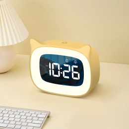 Clocks Rechargable Music Digital Alarm Clock Night Light Touch Snooze Alwayson Display Desktop Table Clock 12/24H Dual Alarm LED Clock