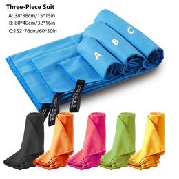 Quick Dry Towel 3 Size Pack of Lightweight Microfiber Travel Fast Drying Towels Set for Camping Beach Gym Backpacking Sports 240422