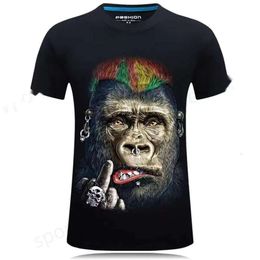T-shirts fashion New Men's Clothing Printed Animal Funny Monkey t-shirt Short Sleeve Pot Belly Design Top Shirt M-5XL