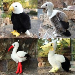 Dolls Real Life Bird Plush Toy Simulation Eagle Vulture Stork Pelican Doll Soft Stuffed Pillow Home Decor Birthday Christmas Gifts