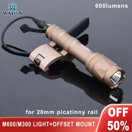 Scopes Wadsn Airsoft M600C Flashlight SF M300A Tactical Scout Light Offset Mount For Picatinny Rail Base AR15 Rifle Hunting WeaponLight