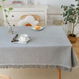 Table Cloth Rectangular Makeup Tablecloth Nordic Ins Style Cotton Linen High-end Tea Table Minimalist Mesh Red Dining