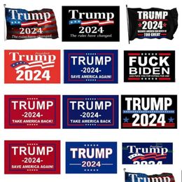 Banner Flags Trump Election 2024 Keep America Hanging Great Banners Digital Print Donald Flag Biden Hh21-56 Drop Delivery Home Garden Ot0Ht