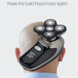 Shavers Washable Electric Bald Head Shaver 5D Man Skull Razor Floating Rotary Shaving Machine Barehead Shave Beard Face Grooming Clipper