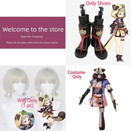 Impact Genshin Sayu Tail Shoes Wig Cosplay Anime Game Kimono Women Hooded Lolita Dress Party Halloween Costume Y0903