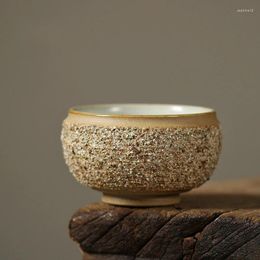 Teaware Sets Japanese Style Frosted Mining Tea Cup Fully Handmade Set Master Ru Kiln Split