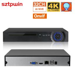 Lens 32ch 16ch 10ch 4K 8.0MP H.265 NVR Recorder For HD 4K 1080P 3MP 4MP 5MP POE IP Camera NVR 802.3af ONVIF 2.4 XMEYE App