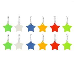 Keychains 12 Pieces Reflector Pendant Stars Reflective Gear Super Bright For Night Cycling