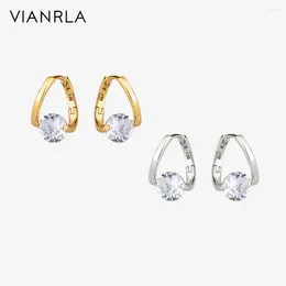 Hoop Earrings VIANRLA 18K Gold Earring 925 Sterling Silver Jewellery Brightness Zircon Fashion Women's Laser Custom Logo