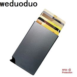 Holders Weduoduo New Brand Credit Card Holders RFID Aluminum Alloy Card Case Bank Card Wallet Popup Automatically Colourful Card Box