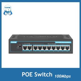 Control POE Switch 10 Port 100mbps Ethernet Smart Switch Build in Power Supply Vlan Support Network Switch For IP Camera Wireless AP