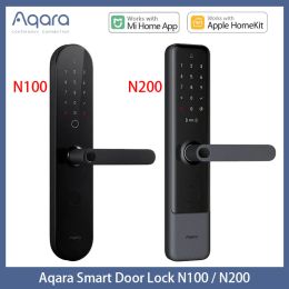 Control Aqara N100&N200 Smart Door Lock Bluetooth Digital Fingerprint Lock ,Password ,NFC Card,APP Remotely for Homekit & Mi Home APP